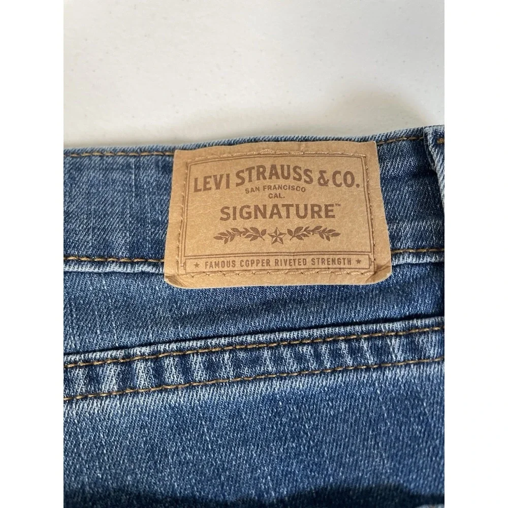 Women's LEVI'S SHORTS 10 Blue‎ Denim Jean Bermuda Long Western Retro Levis